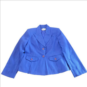 Women's Gilmor NWT Royal Blue Blazer Suit Jacket Size 8 with Purple Buttons